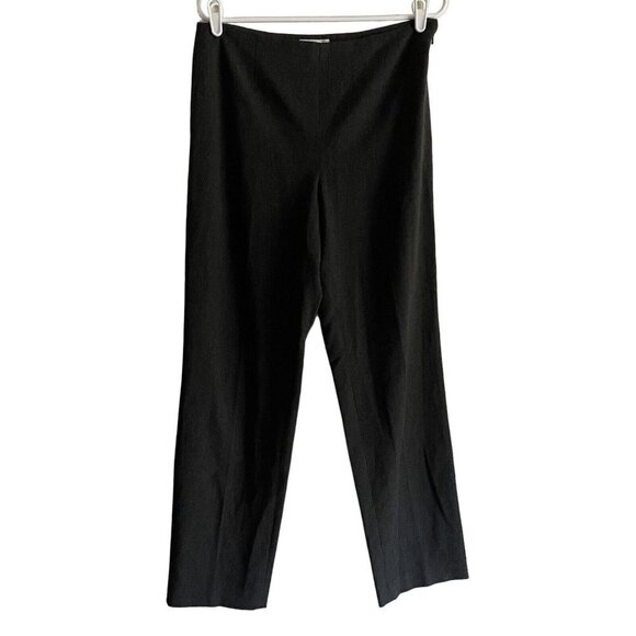 Talbots Women SZ 8 Charcoal Gray Waistless Flat Front Straight Leg Dress Pants - Picture 1 of 8